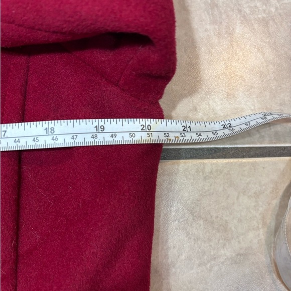 Red Full Length Peacoat Jacket Overcoat Women’s Size Medium London Fog - Picture 11 of 11